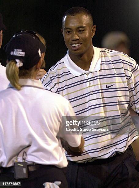 Tiger Woods & Karri Webb during Tiger Woods and Annika Sorenstam win Battle at Bighorn at Big Horn Country Club in Palm Desert, California, United...