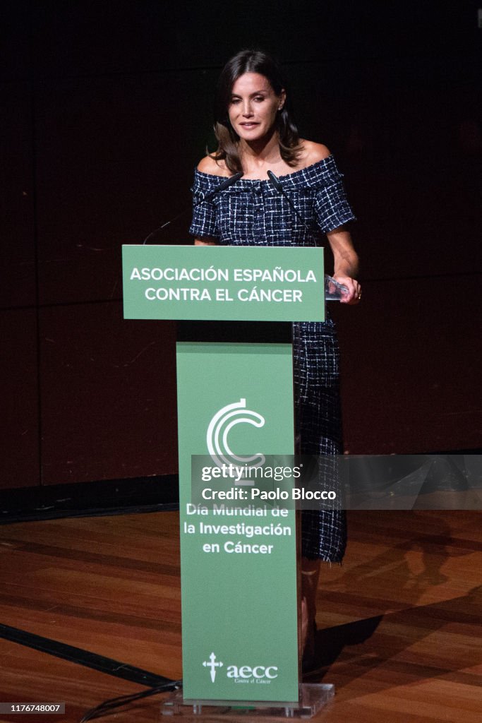 Queen Letizia Of Spain Attends AECC Event In Madrid