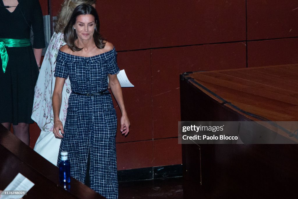 Queen Letizia Of Spain Attends AECC Event In Madrid