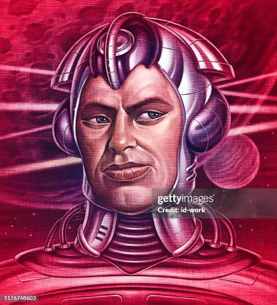 robot with human face - explorer portrait stock illustrations