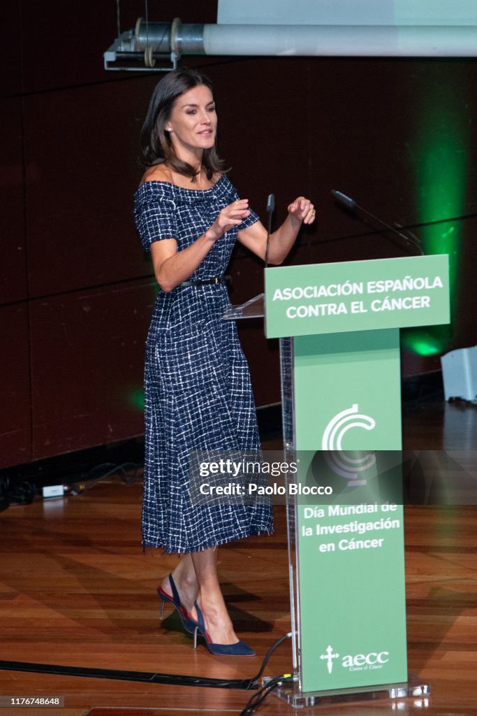 Queen Letizia Of Spain Attends AECC Event In Madrid