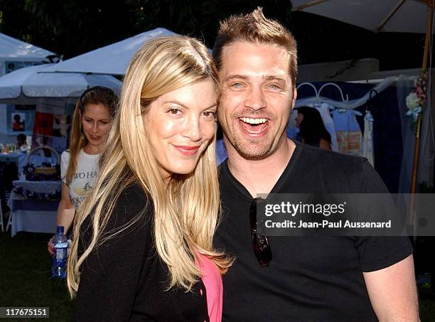 Tori Spelling and Jason Priestley during "Silver Spoon Dog and Baby Buffet Benefitting Much Love Animal Rescue - Day One at Private Residence in...