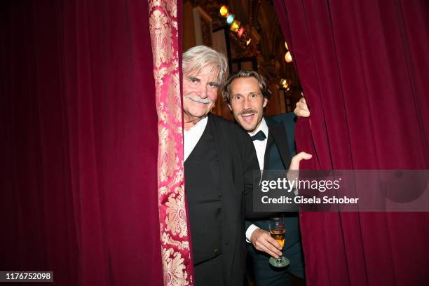 Peter Simonischek and David Rott during the Hessian Film and Cinema Award at Alte Oper on October 18, 2019 in Frankfurt am Main, Germany.