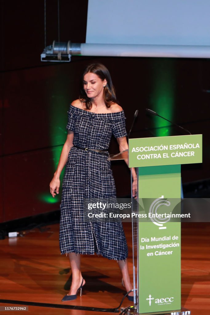 Queen Letizia Of Spain Attends AECC Event In Madrid
