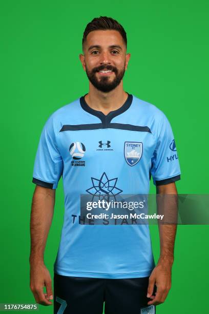 Michael Zullo of Sydney poses during the Sydney FC 2019-20 A-League Headshots Session at Netstrata Jubilee Stadium on September 24, 2019 in Sydney,...