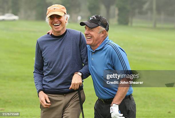 Larry David and James Caan at the Callaway Golf Foundation Challenge at the Riviera Country Club in Los Angeles California on November 5, 2007.