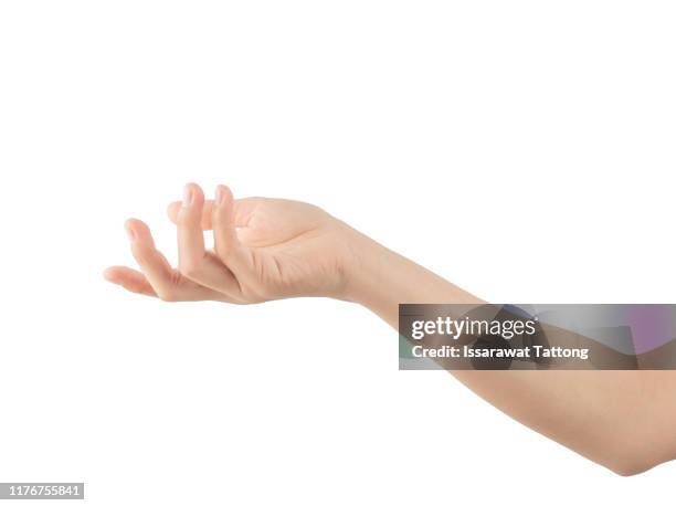 woman hand isolated on white background - dar fotografías e imágenes de stock