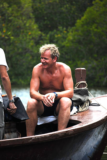 Celebrity chef Gordon Ramsay relaxes during filming for series two of Channel 4's "Gordon's Great Escape" during June 2011 in Krabi, Thailand. The...