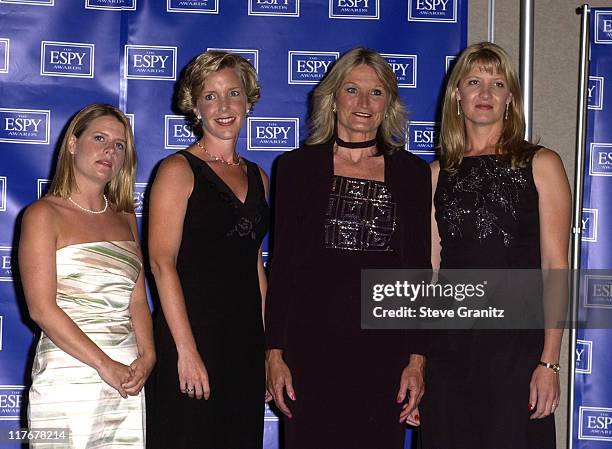 Lyz Glick, Lisa Beamer, Alice Hoglan and Deena Burnett who accepted ESPY's Arthur Ashe Courage Award on behalf of Jeremy Glick, Todd Beamer, Mark...