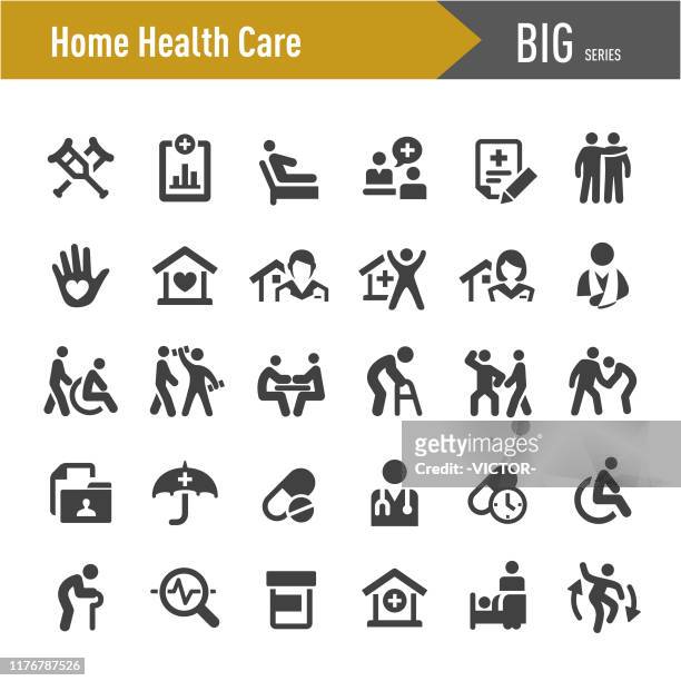 bildbanksillustrationer, clip art samt tecknat material och ikoner med hem hälsovård ikoner-big series - hospice