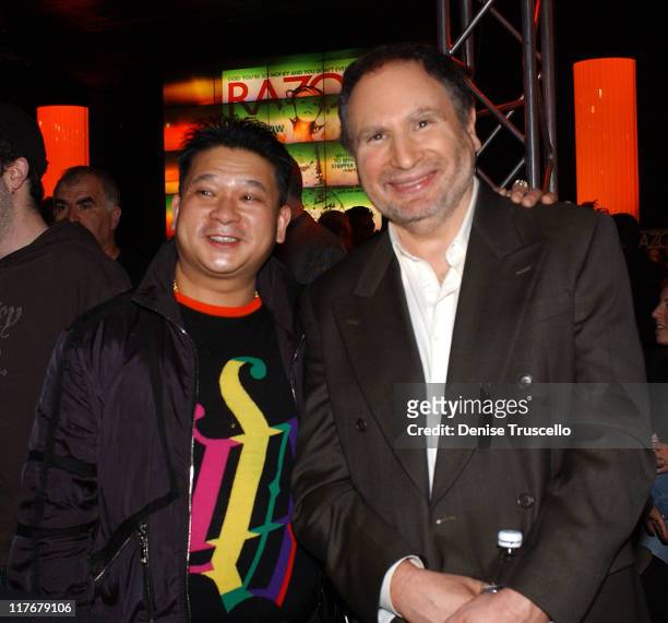 Johnny Chan and Gabe Kaplan during Razor Magazine Hosts "The First Ever National Heads-Up Poker Championship" - Pre-Tournament Party at Golden Nugget...