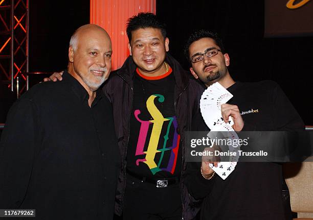 Rene Angelil, Johnny Chan and Antonio "The Magician" Esfandiari