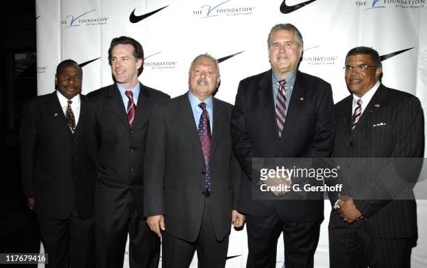 Gene Marshall, deputy athletic director, Army at West Point, Jamie Dixon, head coach, Pittsburgh, Nick Valvano, CEO, the V Foundation, Dave Magarity,...