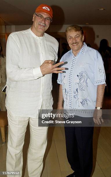 Laker head coach Phil Jackson and Dr. Jerry Buss pose for photographers at the Los Angeles Lakers victory celebration at Ian Schrager's Ultra Chic...