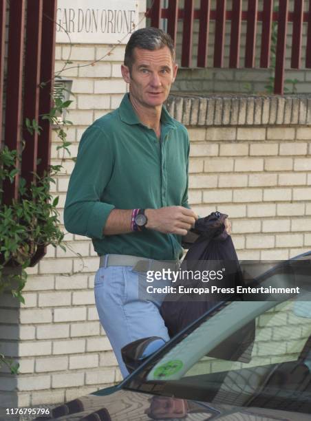 Inaki Urdangarin is seen arriving at 'Fundacion Hogar Don Orione' on September 24, 2019 in Pozuelo de Alarcon, Spain. It is the second time that...