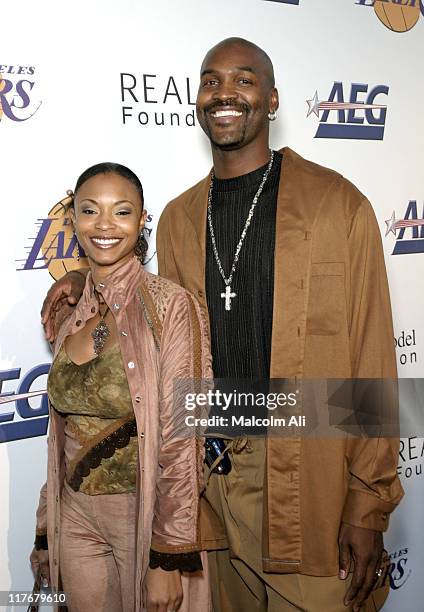 Brian Russell and wife Kim Russell during Shaquille O'Neal Hosts Pre-Season Party to Benefit the Lakers Youth Foundation at The New Avalon in...