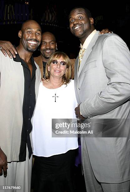 Shaquille O'Neal, Penny Marshall, Brian Russell and Karl Malone