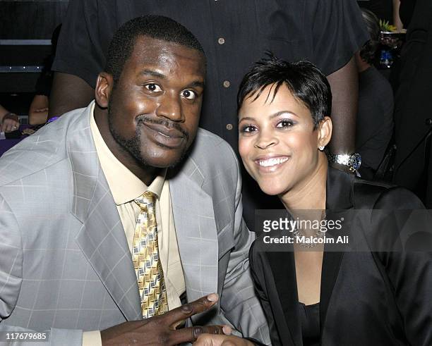 Shaquille O'Neal and wife Shaunie Nelson during Shaquille O'Neal Hosts Pre-Season Party to Benefit the Lakers Youth Foundation at The New Avalon in...