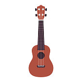 Ukulele. Little Hawaiian guitar. Isolated icon. Vector