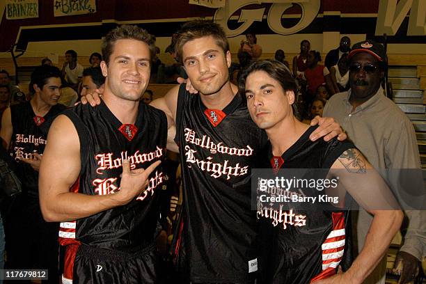 Kyle Brandt, Eric Winter and Bryan Dattilo during Hollywood Knights Basketball Game - Fullerton at Troy High School in Fullerton, California, United...