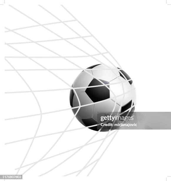 ilustraciones, imágenes clip art, dibujos animados e iconos de stock de pelota de fútbol vectorial en la red - arco de futbol