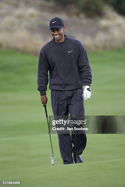 Tiger Woods during 2001 Williams World Challenge - Day Two at Sherwood Country Club in Thousand Oaks, California.