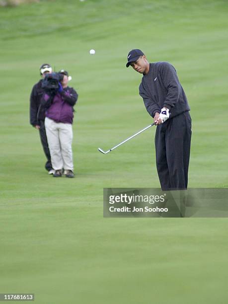 Tiger Woods during 2001 Williams World Challenge - Day Two at Sherwood Country Club in Thousand Oaks, California.