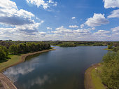 Aerial view of Bewl water reservoir