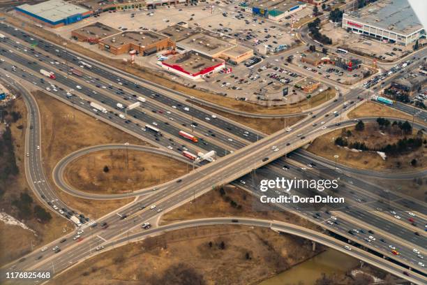 aerial view of the ontario, canada. - mississauga river stock pictures, royalty-free photos & images