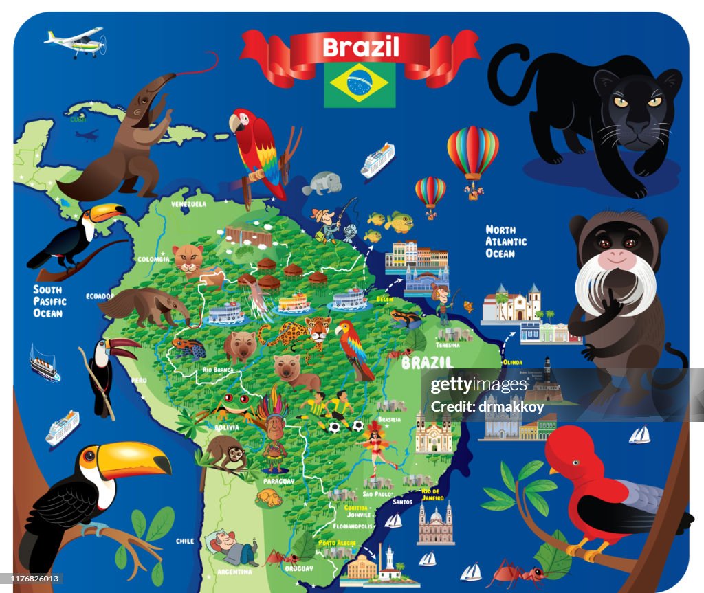 Cartoon Map Of Brazil High-Res Vector Graphic - Getty Images Cartoon Map Of Brazil High-Res Vector Graphic - Getty Images