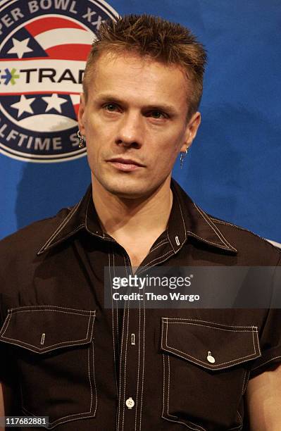 Drummer Larry Mullen Jr. At a press conference January 30, 2002 at the Superdome in New Orleans, Louisiana, days before their live performance during...