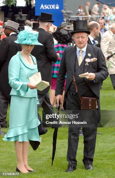 The Princess Royal and Andrew Parker-Bowles attend Ladies Day at Royal Ascot, June 21, 2007.