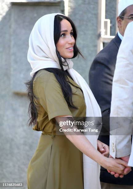 Meghan, Duchess of Sussex visits the Auwal Mosque with Prince Harry, Duke of Sussex during day two of their royal tour of South Africa on September...