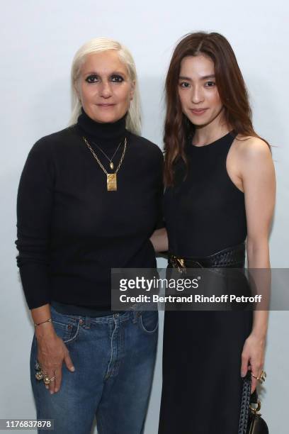 Stylist Maria Grazia Chiuri and Anne Nakamura pose after the Christian Dior Womenswear Spring/Summer 2020 show as part of Paris Fashion Week on...