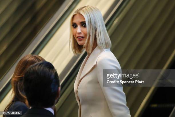 Ivanka Trump arrives at the United Nations General Assembly on September 24, 2019 in New York City. World leaders are gathered for the 74th session...