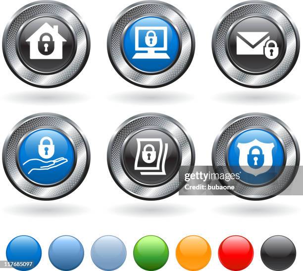 total security royalty free vector icon set - security response stock illustrations