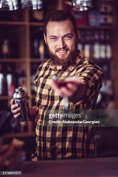 i offer to you my work of art - barman tequila stock pictures, royalty-free photos & images