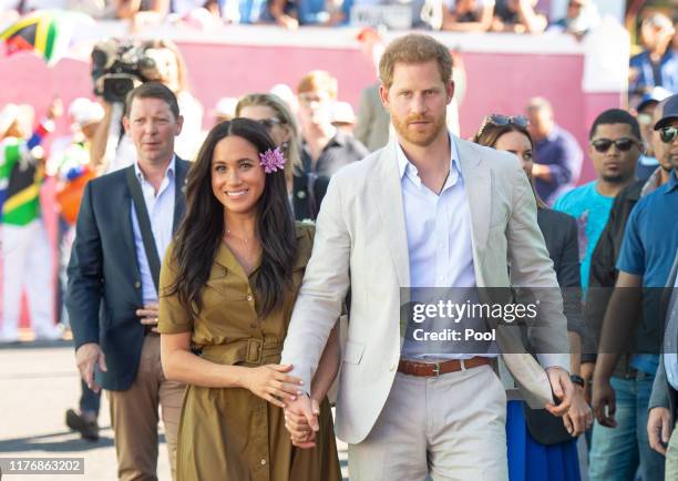 Prince Harry, Duke of Sussex and Meghan, Duchess of Sussex attend Heritage Day public holiday celebrations in the Bo Kaap district of Cape Town,...