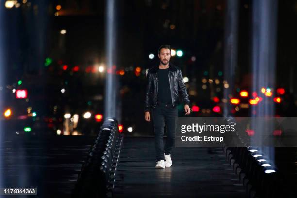 Designer Anthony Vaccarello walks the runway during the Saint Laurent Womenswear Spring/Summer 2020 show as part of Paris Fashion Week on September...