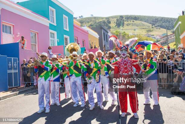 Atmosphere as Prince Harry, Duke of Sussex and Meghan, Duchess of Sussex Heritage Day public holiday celebrations in the Bo Kaap district of Cape...