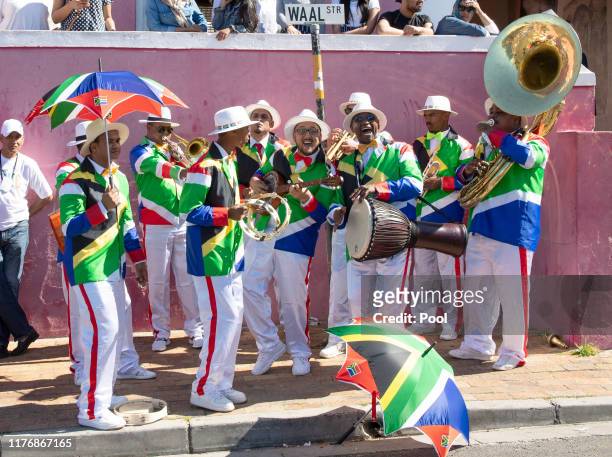 Atmosphere as Prince Harry, Duke of Sussex and Meghan, Duchess of Sussex Heritage Day public holiday celebrations in the Bo Kaap district of Cape...