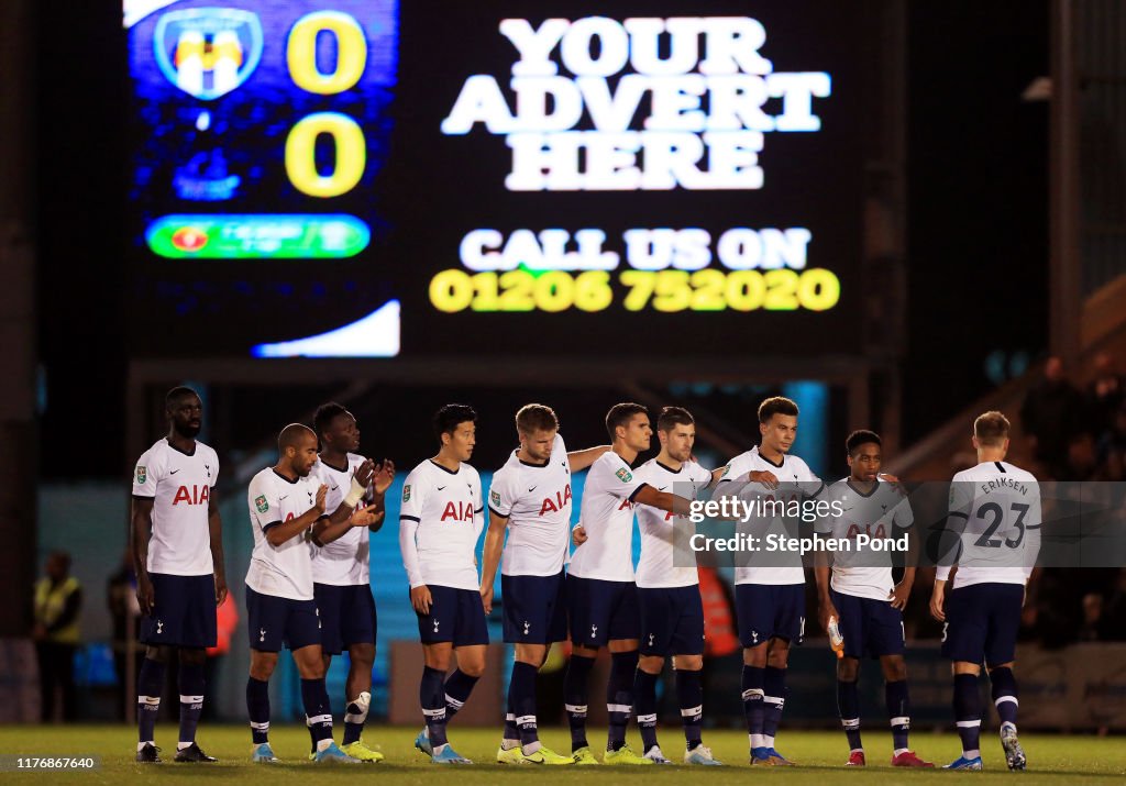 Colchester United v Tottenham Hotspur - Carabao Cup Third Round