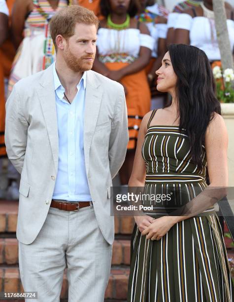 Prince Harry, Duke of Sussex and Meghan, Duchess of Sussex attend a reception for young people, community and civil society leaders at the Residence...