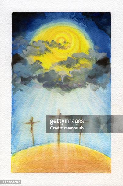 golgotha - holy spirit pentecost stock illustrations