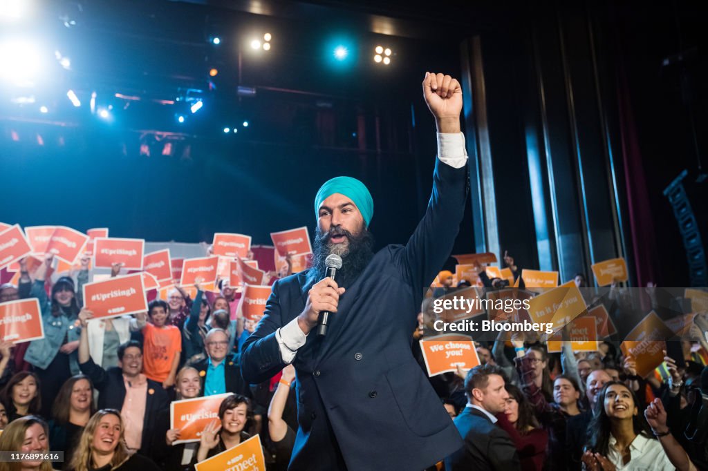 New Democratic Party Leader Jagmeet Singh Attends Campaign Rally