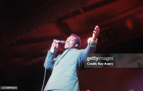 Singer Otis Redding closes out the Saturday evening session of the Monterey Pop Festival at the Monterey County Fairgrounds on June 17, 1967 in...