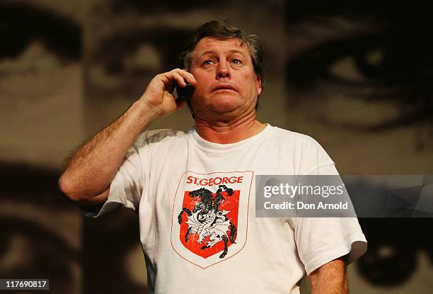 Peter Phelps performs on stage in "Stainless Steel Rat" at the York Theatre on June 30, 2011 in Sydney, Australia. "Stainless Steel Rat" directed by...