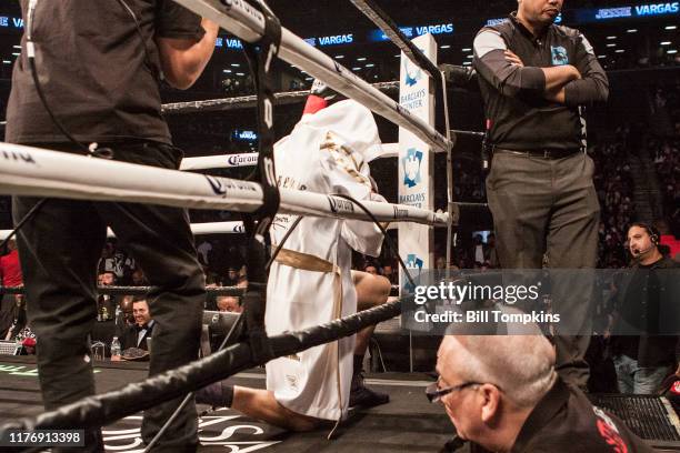 Adrien Broner and Jesse Vargas fight to a Majority Draw in their Welterweight fight at Barclays Center on April 21, 2018 in Brooklyn.