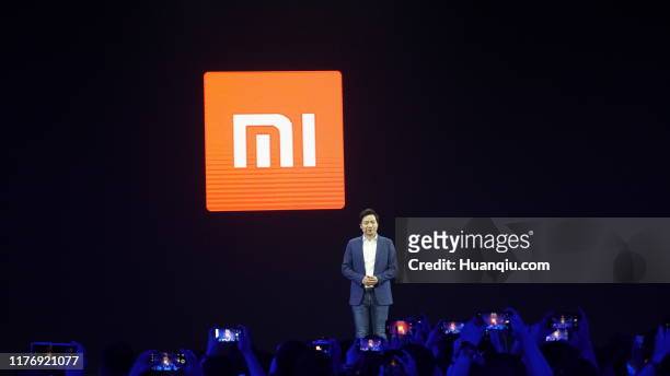 Xiaomi founder and CEO Lei Jun attends a launch event of Xiaomi Mi 9 Pro 5G and Mi MIX Alpha concept smartphone on September 24, 2019 in Beijing,...