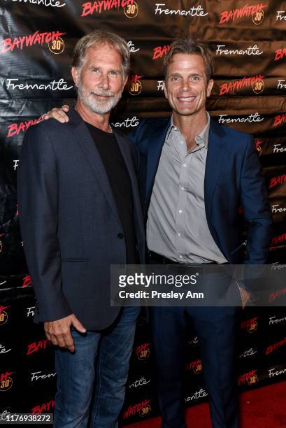 Parker Stevenson and David Chokachi attend 30th Anniversary of "Baywatch" at the Viceroy Hotel on September 24, 2019 in Santa Monica, California.